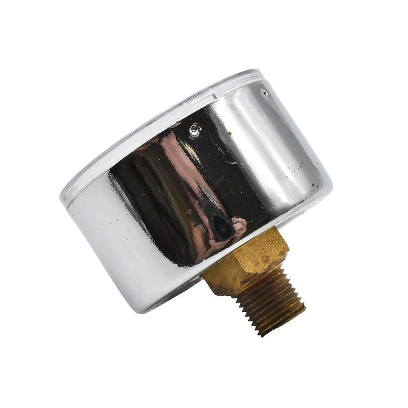 Interstate Pneumatics G2101-4000 1/8 Inch NPT Rear Mount Pressure Gauge,1-1/2 Inch Dial Diameter, 4000PSI (Chrome Body with Dual Pressure Rating PSI & KPA)