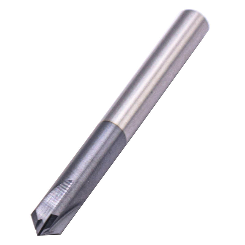 4 Flute 90° Solid Carbide Chamfer End Mill Set(5Pcs, 1/4"), AlTiN Coated | 90° Chamfer Angle, 1/4" Shank 2-1/2" OAL, Single End, V Groove Router Bit, for Milling Alloy Steel, Carbon Steel, Cast Iron 1/4 in 5