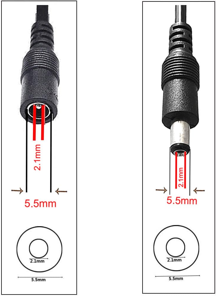 DC 12V-24V 3A LED Strip Dimmer Switch LED Tape Dimmer Controller PWM Inline Rotary Dimmer 5.5mm x 2.1mm DC Jack for COB LED Strip SMD 5050 3528 2835 5630 LED Ribbon LED String Light, Black Black(1pcs)