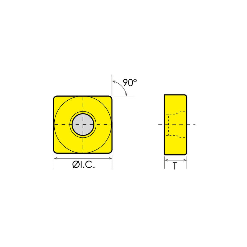 HHIP 6001-0643 SNMG-643 Tin Coated C5 Carbide Face Mill Insert, 3/4" IC 3/4" IC, 1/4" T ASA Insert No. SNMG-325