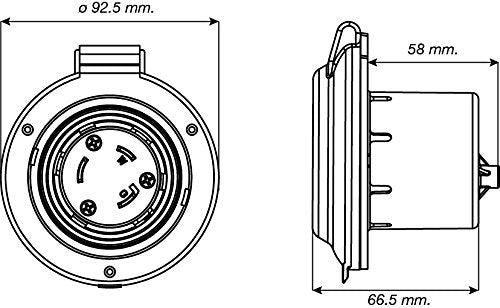 Conntek 80425-A-CP L5-30P Inlet with Chromate Treated Cover, 30-Amp, 125-volt