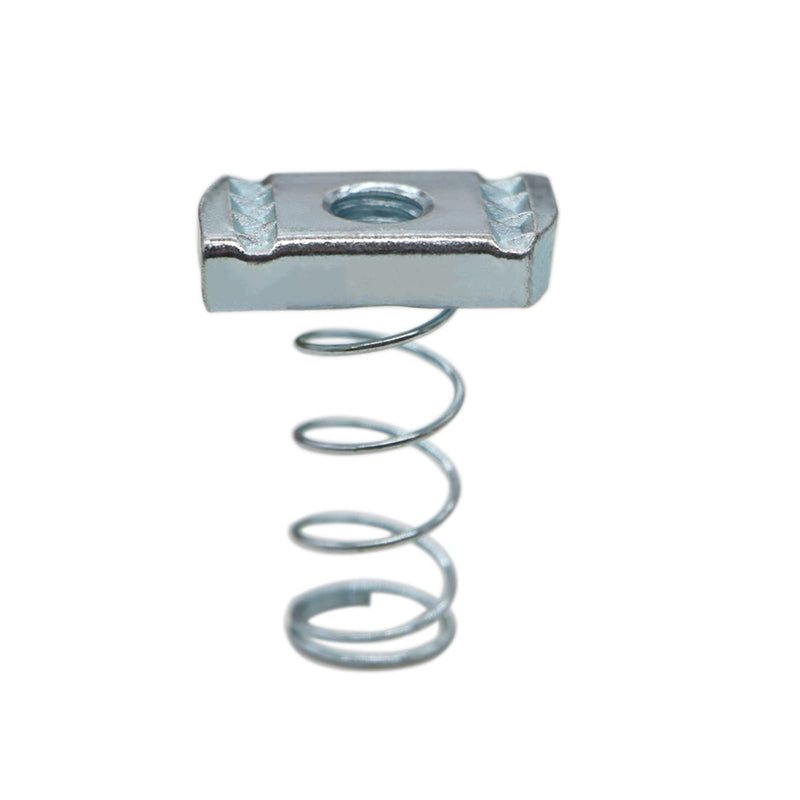 Strut Channel Nuts, 1/4-20 Spring Channel Nuts with Zinc Electroplate Finish, Long Spring Nuts Great for Use with Strut Channel (10 Pack) Standard Spring