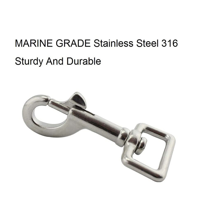Single Ended Scuba Bolt Snap,Stainless Steel 316 Heavy Duty Single Ended Locking Swivel Snap Hook (Size:67MM, 2) Size:67MM