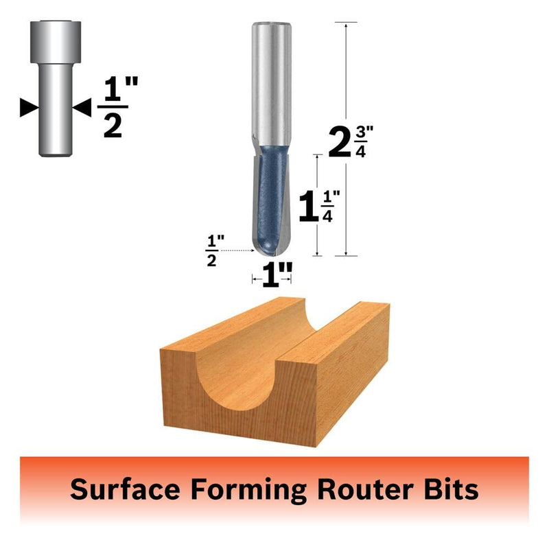 Bosch 85451M 1/2 in. x 1 in. Carbide Tipped Extended Round Nose Bit