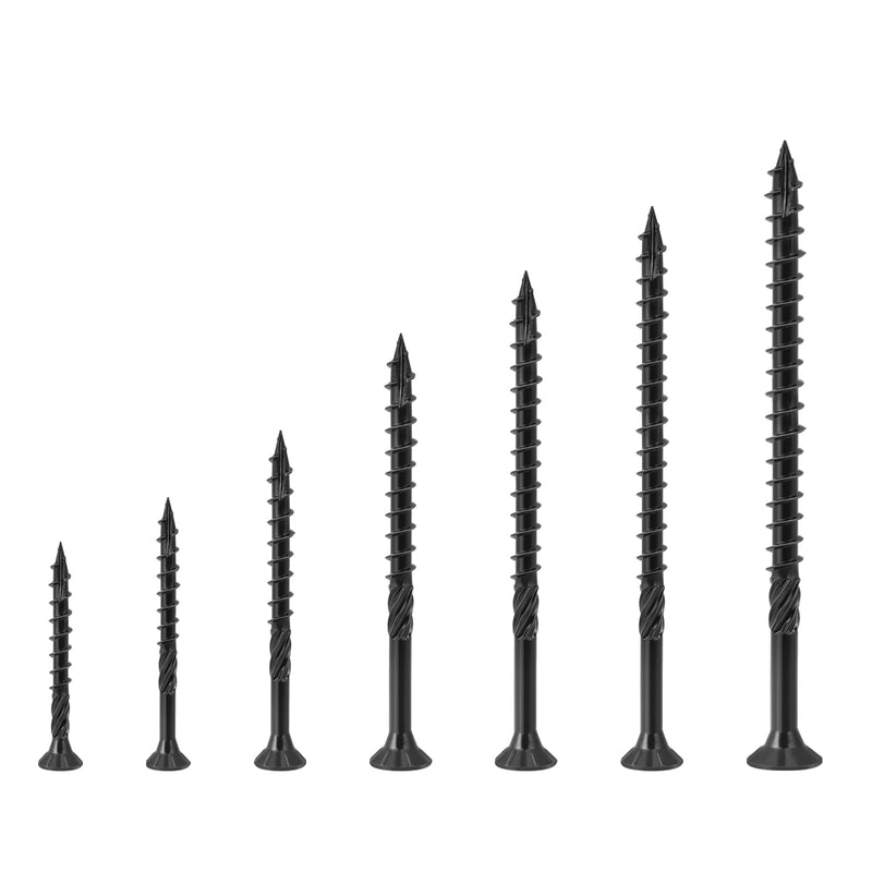 Deck Screws #14 x 6 inch,Heavy Duty Exterior Wood Screws,Torx Drive Head Deck Screw Black Rust Resistant Epoxy Coated,Long Outdoor Decking Screws with Star Bit,for Fence,Timber(20 pcs) #14 x 6"