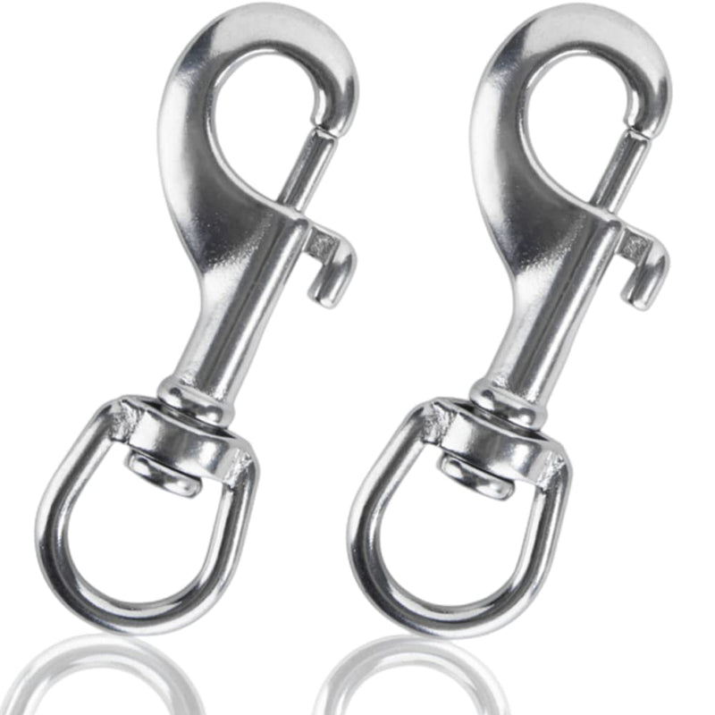 Swivel Eye Snap Hook, Single Ended Bolt Snap Clips, Marine Grade Stainless Steel 316 Clips for Diving Keychain Dog Leash Camera Strap Clothesline (Set of 4) (90mm) 90mm - NewNest Australia