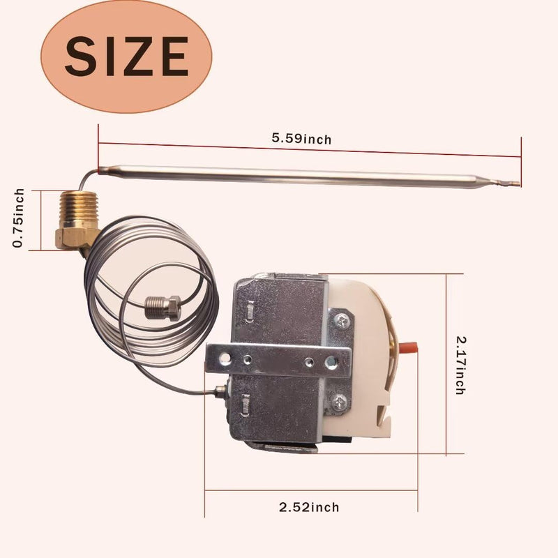 PP10084 High Limit Thermostat Switch for Pitco Fryers – 450°F/230°C Safety Rated, 1/4" MPT Thread, Fits Solstice Supreme SSH55, SSH60, SSH75, and Economy Series 35C+, 45C+, 65C+