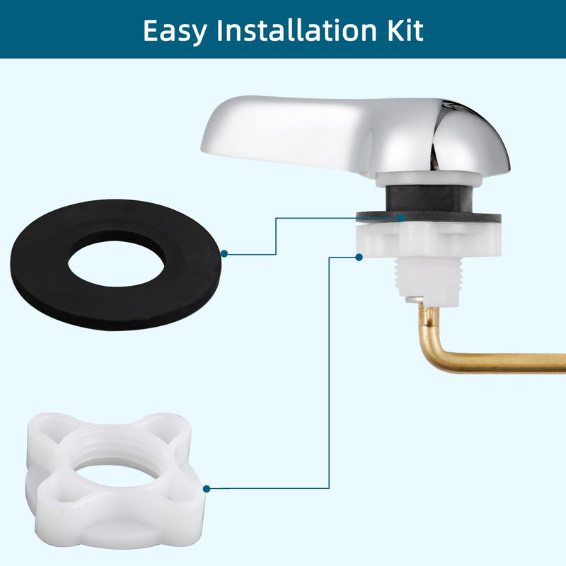 Hygie Rinse Universal Toilet Handle Replacement Kit Side Mount Toilet Lever Compatible with American Standard/Glacier Bay/Gerber, Toilet Flush Handle with Flapper Chain, Chrome 1PC