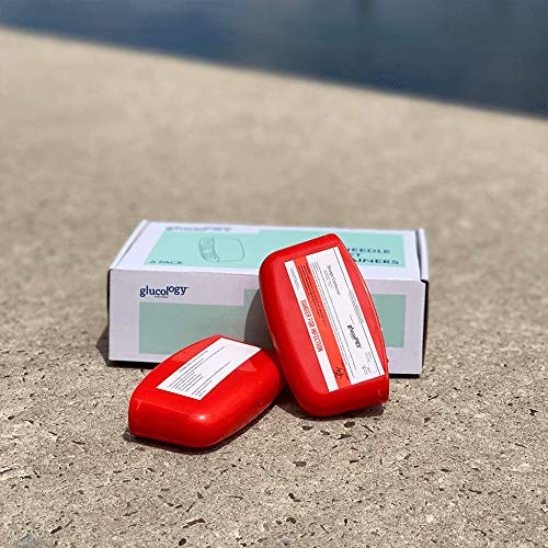 3 Pack Glucology Red Sharps Bins - Durable 80ml Biohazard Needle Disposal Containers - Portable, Leak-Proof, Easy to Use for Insulin Diabetic Needles, Home and Travel Medical Waste Management 3 Pack