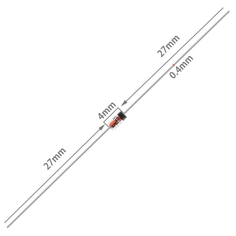 (120Pcs) 1N4148 Rectifier Diodes, 0.2A 100V DO-35 Axial Diodes, 200mA 100Volt Electronic Silicon Diodes