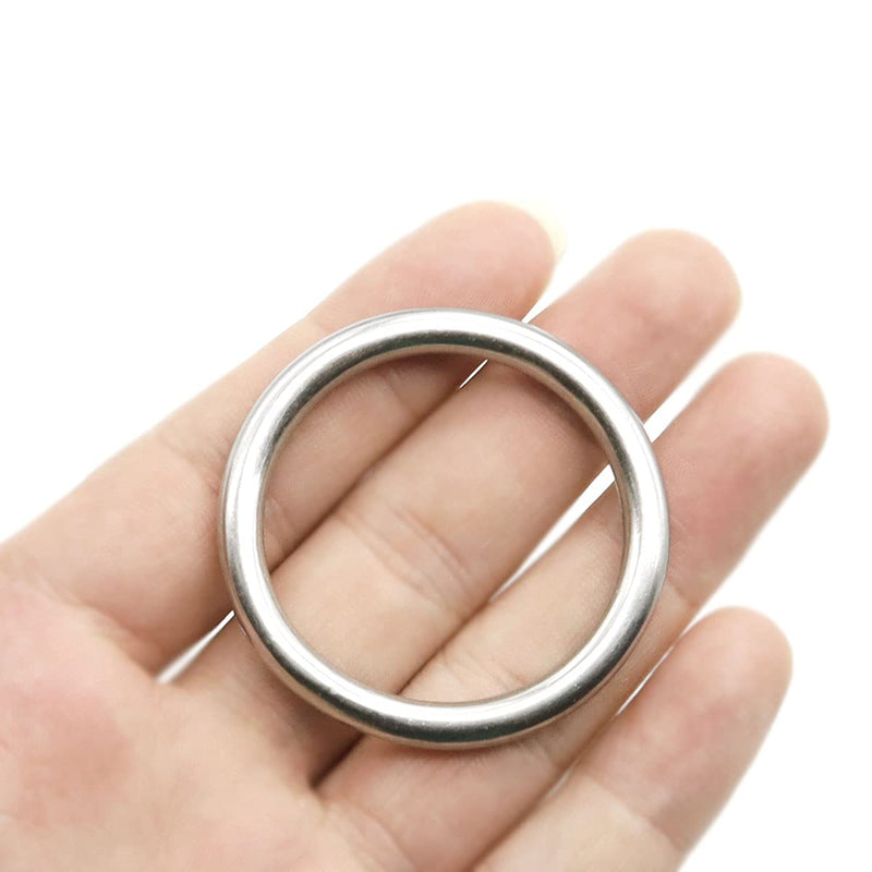 20 PCS Smoothing Welded 304 Stainless Steel O-Ring Welded Round Rings for Camping Belt, Dog Leashes, Luggage Accessories 4mm×20mm ID