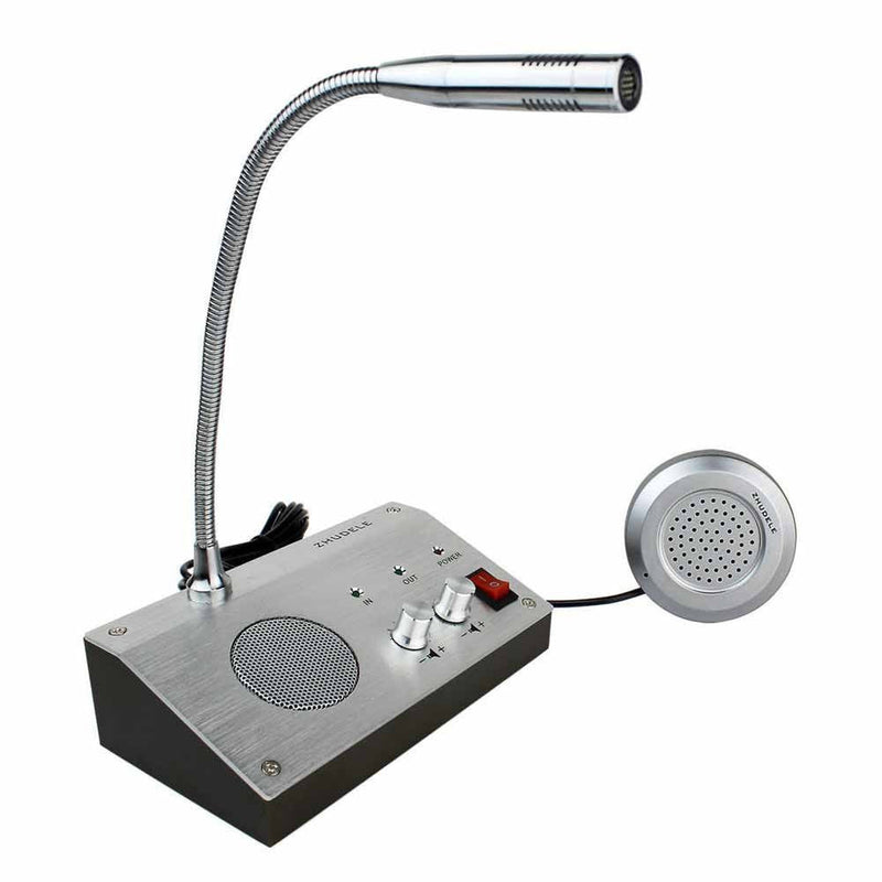 ZDL-9908 Bank/Office/Store/Station Counter Window Intercom System, Dual-Way Intercommunication Microphone, Interphone System
