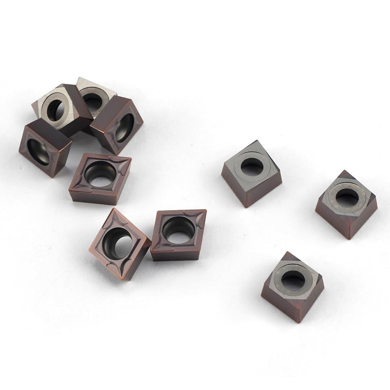 Carbide Turning Inserts CCMT09T304 CCMT32.51 Lathe Turning Tool Holder Indexable Inserts for Steel Metal Machining, 10 Pieces