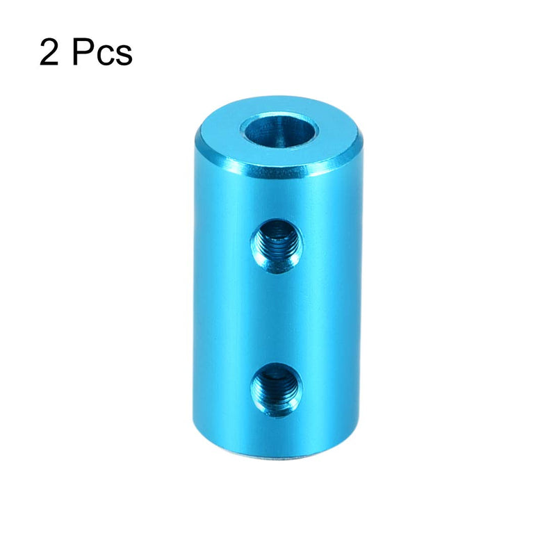 uxcell 4mm to 4mm Bore Rigid Coupling Set Screw L20XD10 Aluminum Alloy,Shaft Coupler Connector,Motor Accessories,Light Blue,2pcs