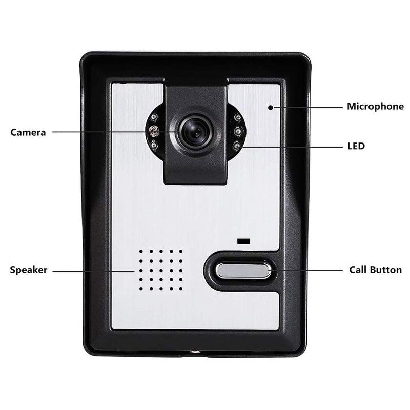 Video Door Phone System, 4.3 Inches Clear LCD Monitor Wired Video Intercom Doorbell Kits, IR Night Vision Outdoor Camera Door Intercom, Doorphone Telephone Style for Home Improvement