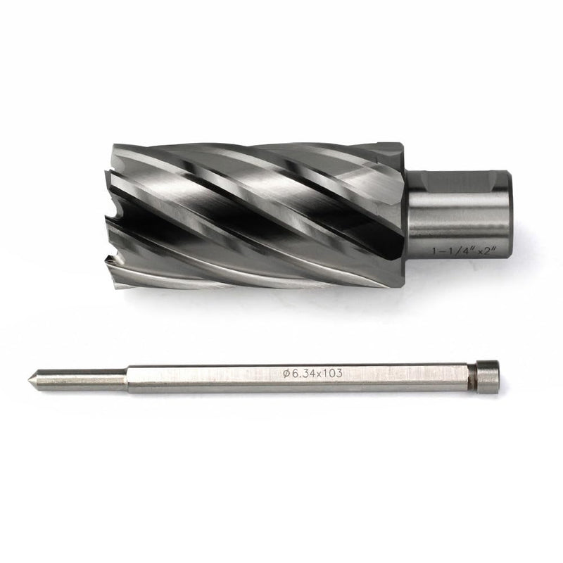 Annular Cutter 3/4 Inch Weldon Shank 1-1/4 Cutting Diameter 2 Cutting Depth Slugger Bits HSS Kit for Magnetic Drill Press
