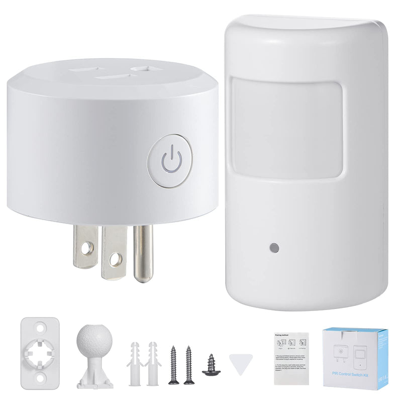 SEHOMY Motion Sensor Switch with Outlet for Bathroom Kitchen, Control Bedroom lamp, exhaus, Range Hood, PIR Infrared Indoor Motion Activated Sensor Plug for air Conditioner, No Pair Required 1