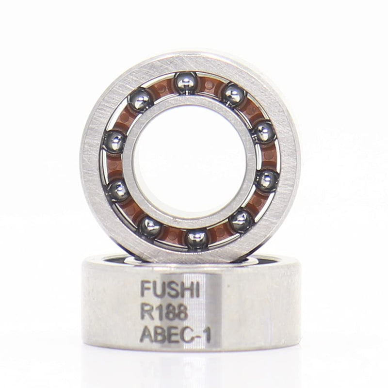 R188 Open Deep Groove Ball Bearing, 1/4"mmx1/2"mmx3/16"mm Fidget Spinner Bearing with Nylon Caged (10 PCS)