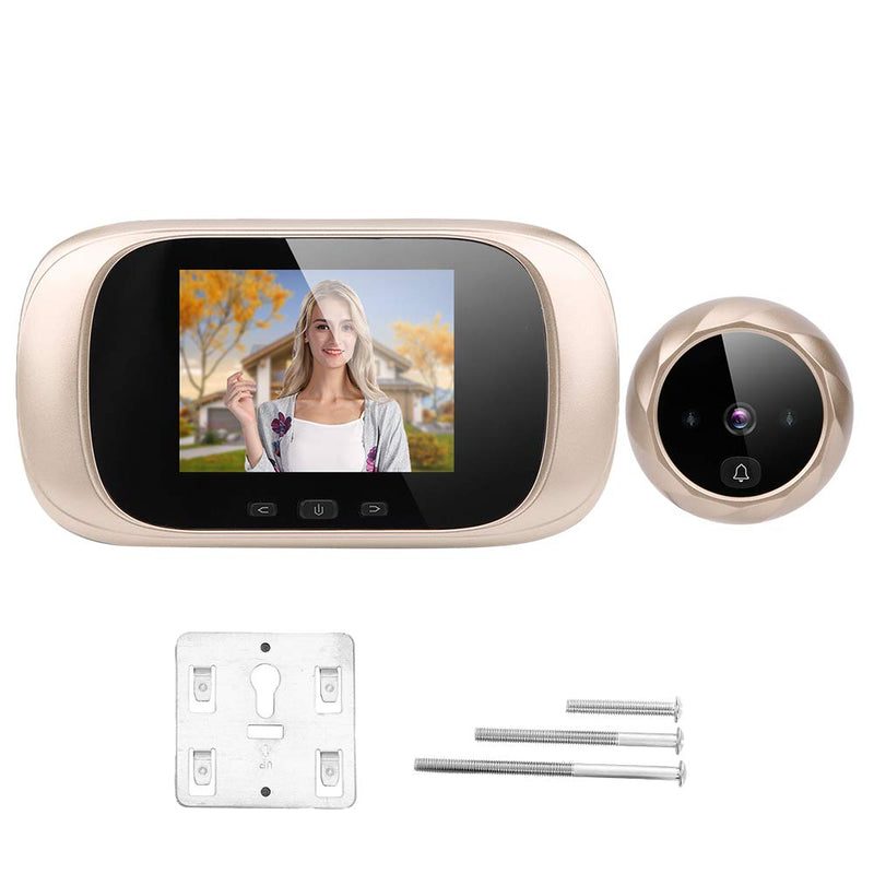 Tbest Digital Peephole viewer for Front Door Camera peep Holes with doorbell Apartment Eye The Building,Kits 2.8in TFT LCD Visual Door Viewer IR Night Vision Cyclic Storage Camera Gold