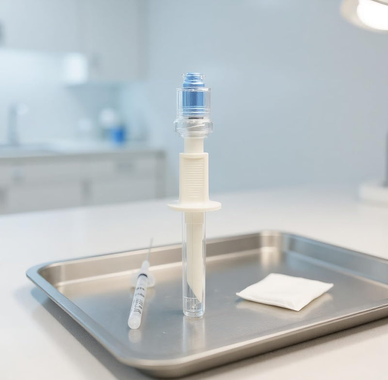 25PCS Vial Access Device with Luer Adapter, Needleless Connector with Transfer Tip, Sterile Individually Wrapped&for Veterinary and Lab