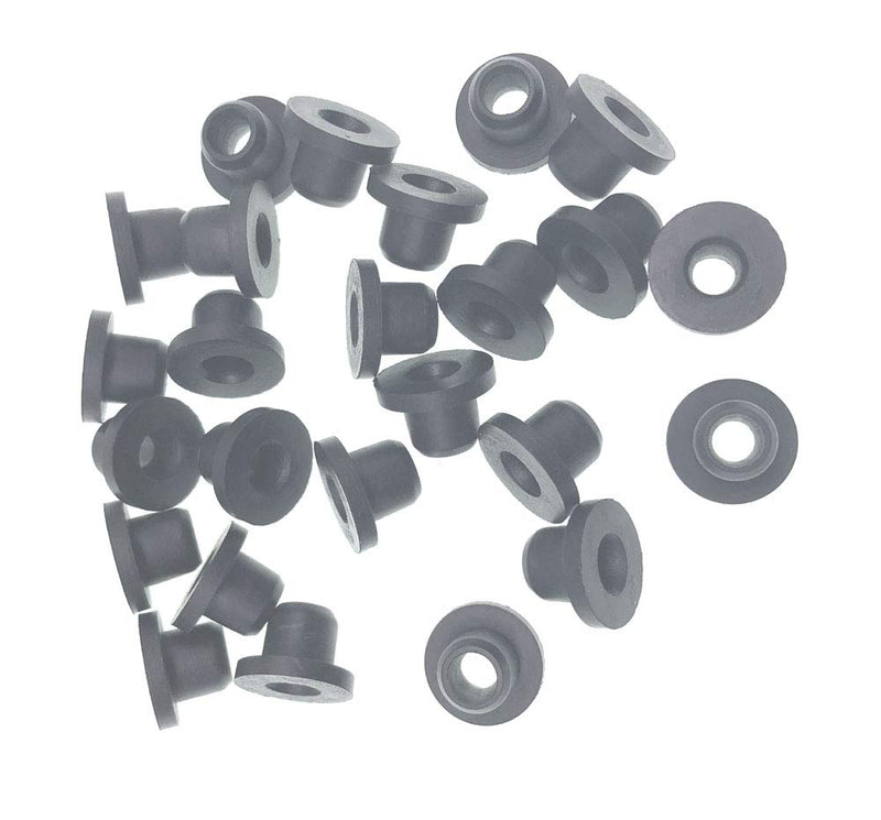 HORTIPOTS 1/4 Inch Rubber Grommet Pack of 25 Top Hat, 6 mm ID Small Tophat Grommet for OD 1/4 Inch Vinyl Rubber Tubing in Hydroponic and Irrigation Systems (Pack of 25)
