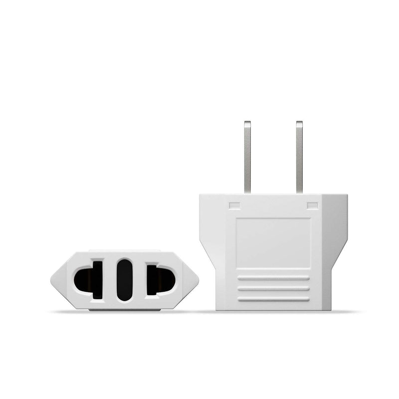 European to US Plug Adapter, Unidapt EU to US Plug Adapter, Europe to USA Plug Adaptor, 220V to 110V Plug Pin Converter, Travel Adapters European to American, Canada, Mexico, Type A, 2-Pack