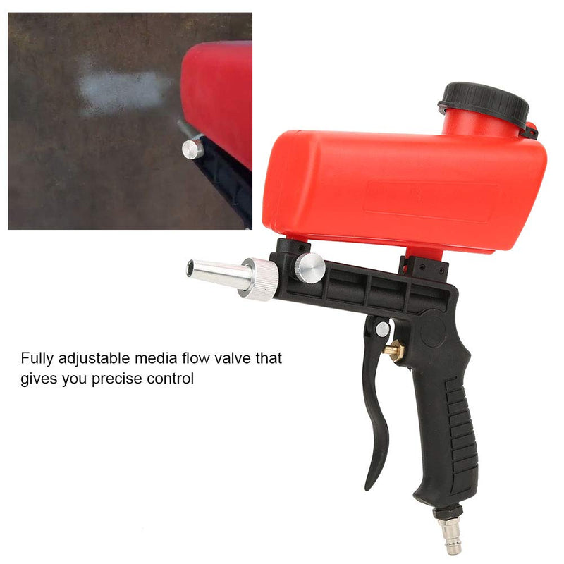 Mini Air Sand Blaster Portable Sandblaster Handheld Gun, Gravity Feed with 1/4in Air Inlet