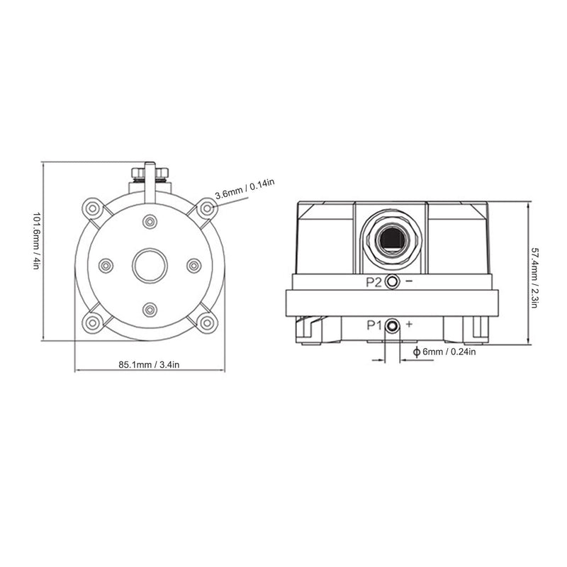Hvac Differential Pressure Switch Pressure Differential Switch | Waterproof Heating Ventilation Furnace Vent Air Pressure Switch 50~500pa Sense 20pa Differential Pressure(LF32-05) Lf32-05