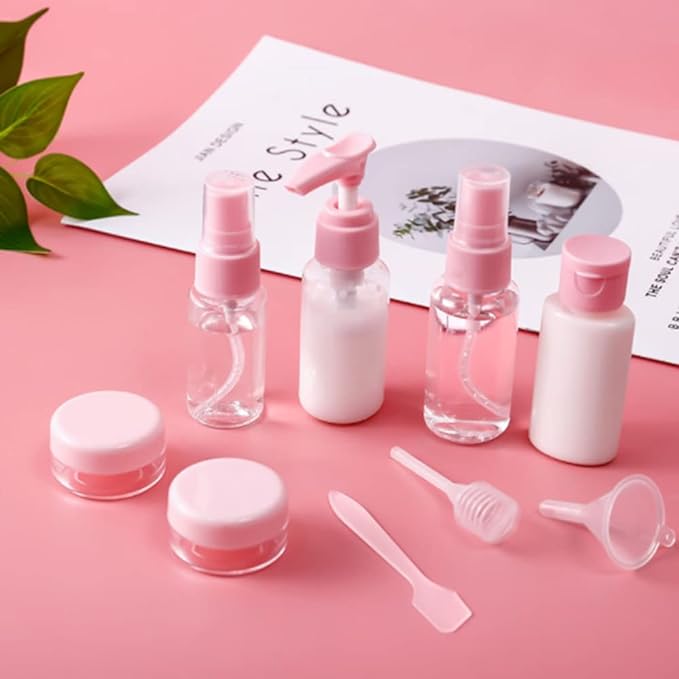 11 Pcs Travel Set Travel Bottles Skincare Travel Set Travel Pouches Refill Bottles Travel Goods Travel Mini Cosmetic Refill Bottles Cream Bottles Plastic Clear Cosmetic Containers Travel Refill - NewNest Australia