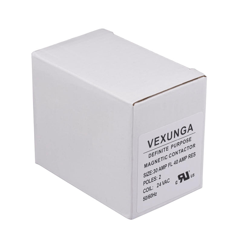 2 Pole 30 Amp 24 VAC Coil AC contactor 2P 30A 24V 50/60Hz AC Motor Contactor Replacement for Air Conditioner Compressor Condenser Unit Contactors