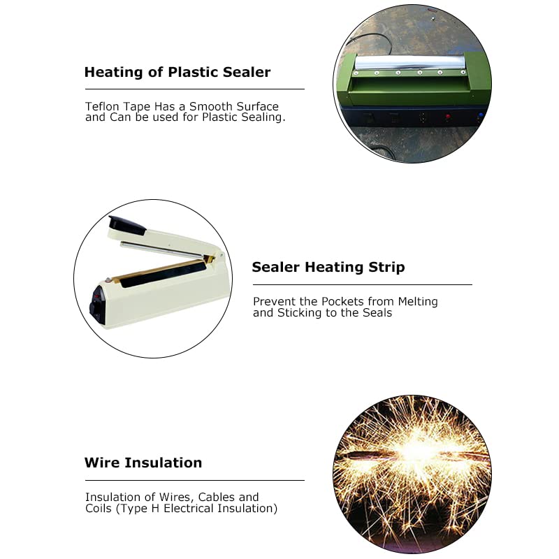 Teflon Tape,4-inch x 33 Feet x 0.18mm Low Friction Tape High Temp Adhesive Tape,Abrasion Resistant,Surface Protection for Wood,Drawer,Cabinet,Furniture,Vacuum Sealer & Hand Impulse Sealers 4-inch x 33 Feet