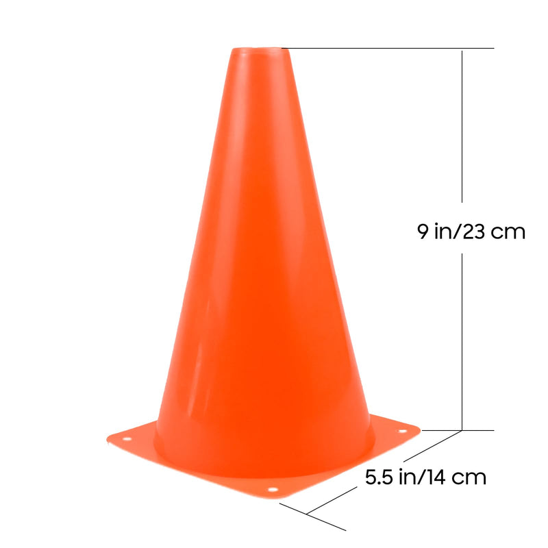 9 inch Soccer Training Cones for Outdoor Activity, Orange Traffic Cones,Plastic Sports Cones 9inch