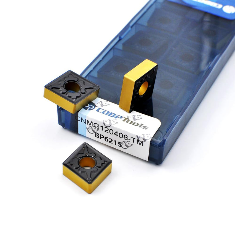 Carbide Turning Inserts CNMG 432 TM / CNMG120408 for Semi-Finishing Cutting Steel, Cnmg Insert for Metal Lathe Turning Tools, 10 PCS CNMG432-TM
