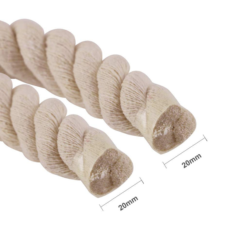10ft Natural Twisted Cotton Rope Strong Triple-Strand Rope for Sports, Crafts, Indoor Outdoor Use Tug of War Rope 1