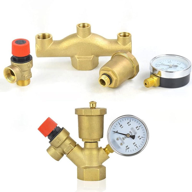 Joywayus Brass Automatic Float Valve Kit 1/4"NPT Air Bleeder Release Vent Valve Pipe Fitting Connector Adapter