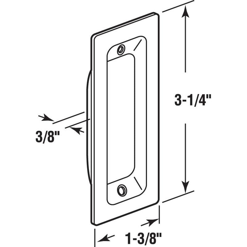 Prime-Line N 7342 Brass Closet Door Pull, 3-1/4 Inches H x 1-3/8 Inches W, Satin Nickel (2 Pack)