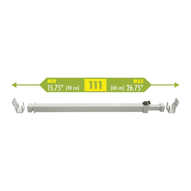 Ideal Security Sliding Window Security Bar or Patio Door Window Bars with Child-Proof Lock, Extendable, Window Safety, White (15.7-26.75 Inches) Pack Size 1