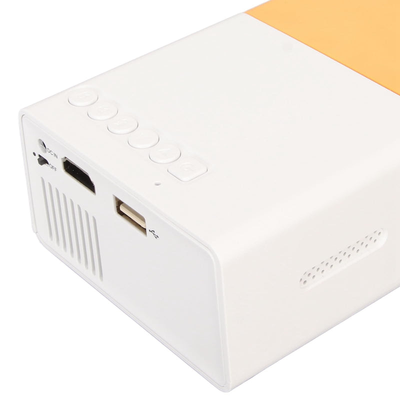 EBTOOLS Mini Projector, LCD 1080P Full HD Portable, White And Yellow, Supports 24-60 Inch Projection, AV, VGA, HDMI, USB Compatible