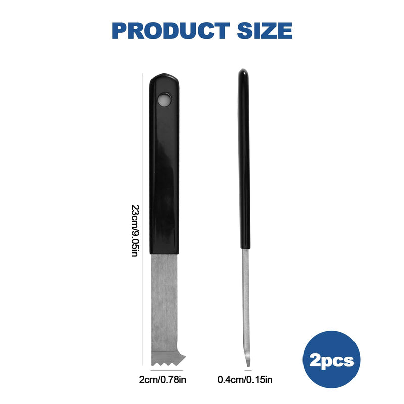 2 Pcs Paver Removal Tool Set with Double Joint Scraper, Micro-Tooth Groove & Non-Slip Rubber Handle - Perfect for Lawn,Garden,Brick,Patio, Block & Paver Replacement. strip