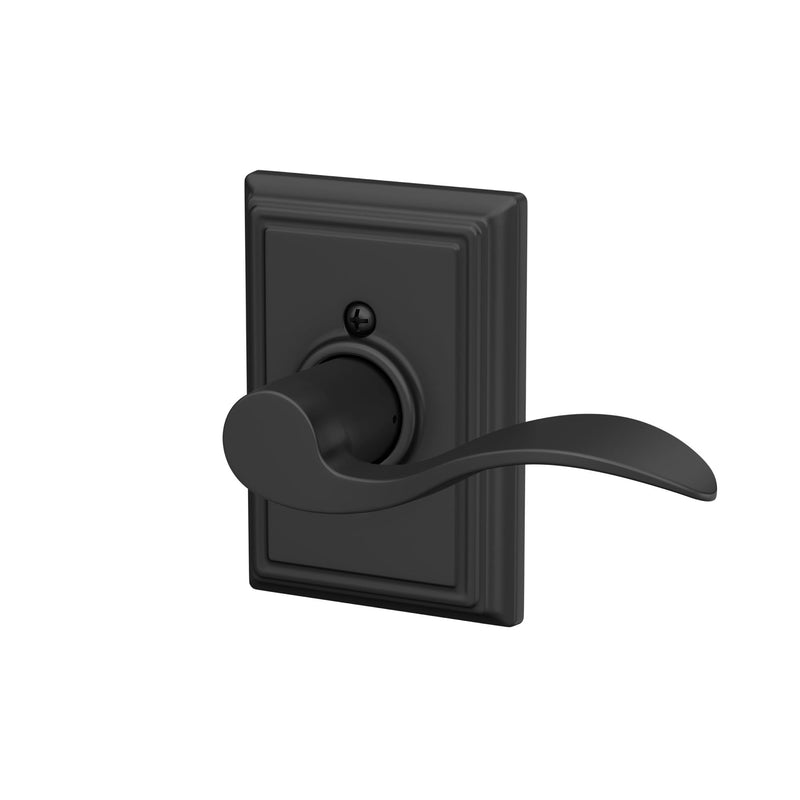 SCHLAGE Accent Lever with Addison Trim Non-Turning Lock in Matte Black - Left Handed - F170 ACC 622 ADD LH One Sided Non Turning LH