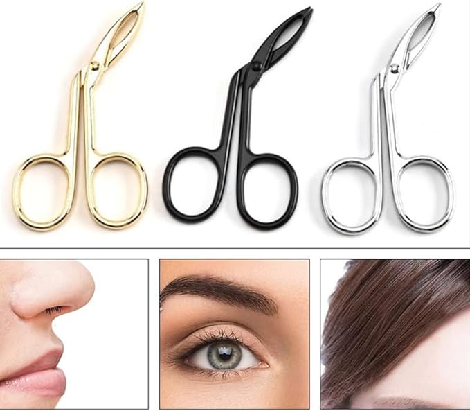 Tweezers, Eyebrows, Scissors Type, Bending Head, Simple, Scissors Tweezers, Tweezers, Cosmetic Tool, Eyebrow, Beard, Nose Hair, Multi-functional (Gold) - NewNest Australia