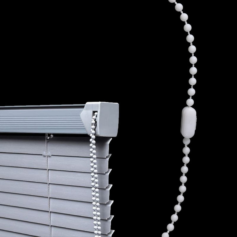 MEETOOT Blinds Pull Bead Chain Repairer Kit 10 Meter 10.94 Yards Plastic Roller Blind Roman Vertical Shade Beaded Chain Pull Cord Window Curtain Beads Rope with 10pcs Connectors, White - NewNest Australia