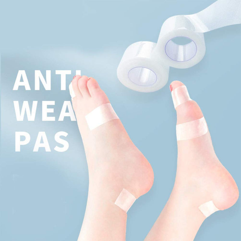 2 Rolls Feet Moleskin Tape Invisible Adhesive Pads Heel Cushion Bandages Heel Pads for Feet Padding Protecting Foot Heel