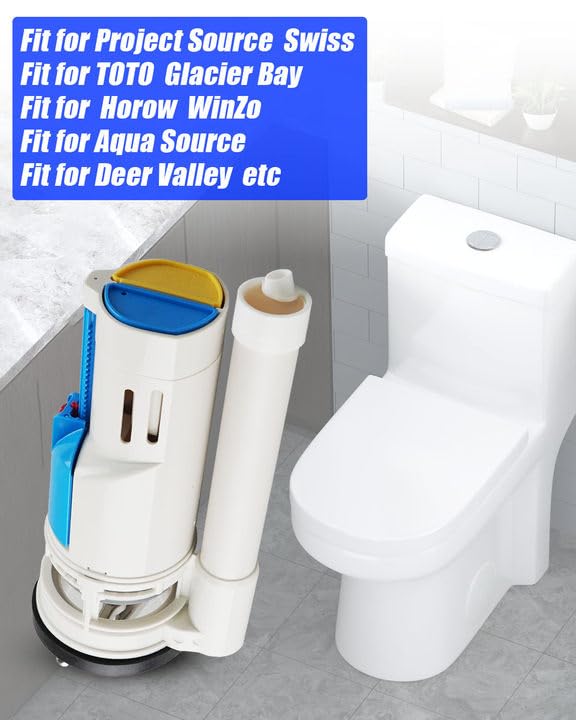 2-Inch Toilet Flush Valves, Dual Flush Valve Toilet Repair Kit Compatible with One Piece Toilets Top Push Button Valve, 8" Height One Piece Toilet 8" Height