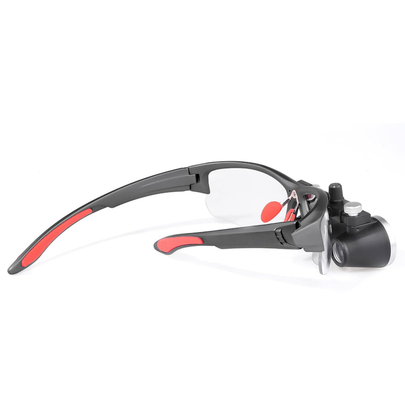 3.5x420 MM Angle Adjustable Binocular Loupes Magnifier Glasses Lab Magnification loupes with Black Cloth Case (Black)