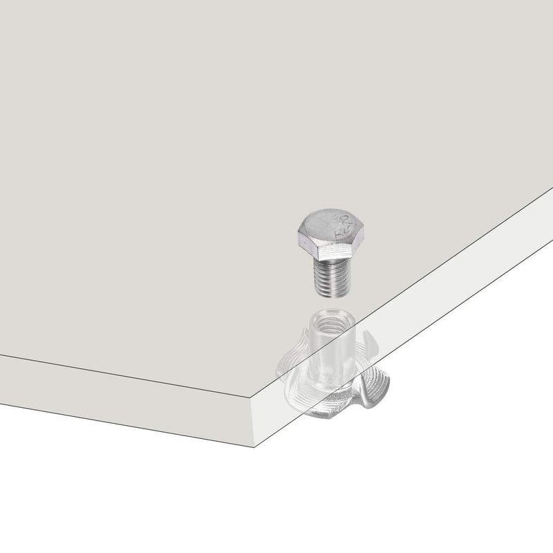 uxcell M10x1.5mm 4 Pronged Tee Nut T-Nut for Table Legs Rock Climbing Wall Woodwork Holds Wood Cabinetry 20 Pcs