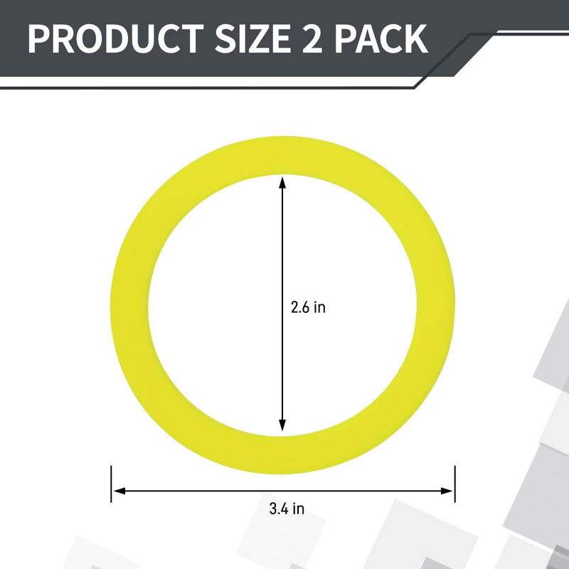2-Pack Yellow Silicone Flush Valve Seal, Replaces Fluidmaster 510K-001-P10 for Kohler Aqua Piston & American Standard Champion 3 Toilet