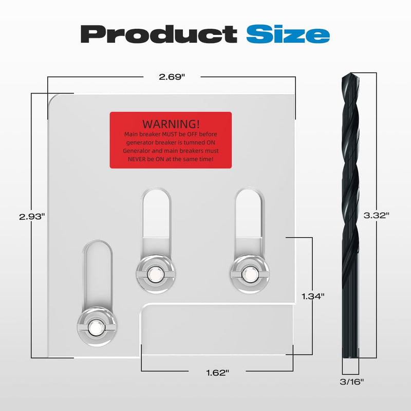 Generator Interlock Kit, Malictele Compatible with Square D QO or Homeline 150 or 200 amp Panels Interlock Kit 1 3/8-inch Spacing Between Main and Generator Breakers Professional Interlock Kit SD200A