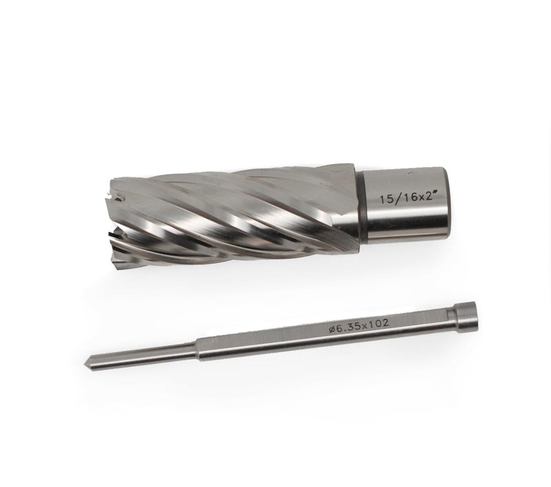 OSCARBIDE 15/16" x 2" HSS Annular Cutter 3/4" Weldon Shank Mag Drill Bit | 2 Flat |15/16"Cutting Diameter | 2"Cutting Depth | Burr-Free Holes | Rapid Chip Removal | 10x Faster Than Twist Drills