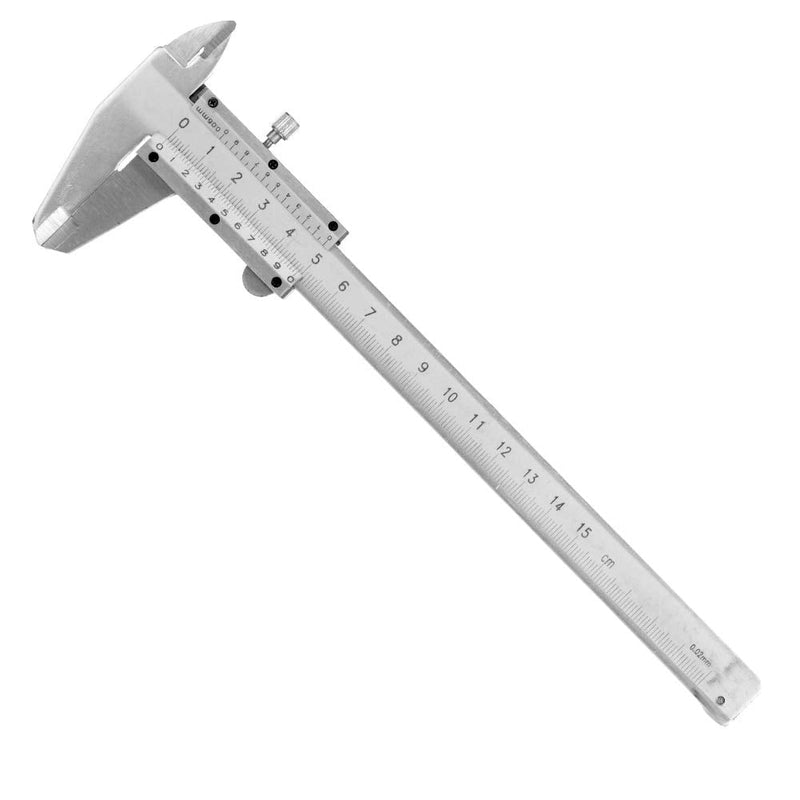 Vernier Caliper, Carbon Steel 150mm Measuring Range Vernier Caliper for Measuring Length, Depth, Thickness, Inner and Outer Diameter of Cylinders